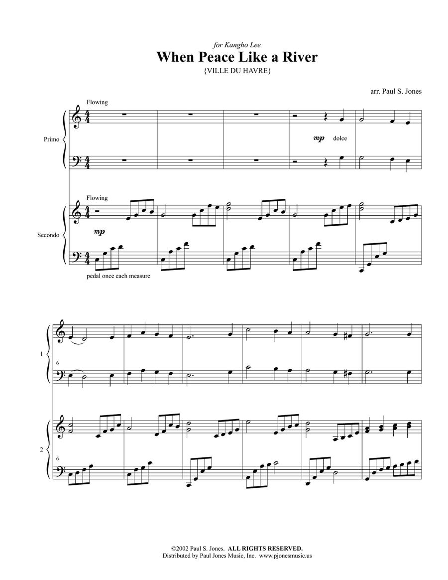 It Is Well with My Soul (When Peace Like a River) - Duo Piano Piano Duet scores gallery preview page 1