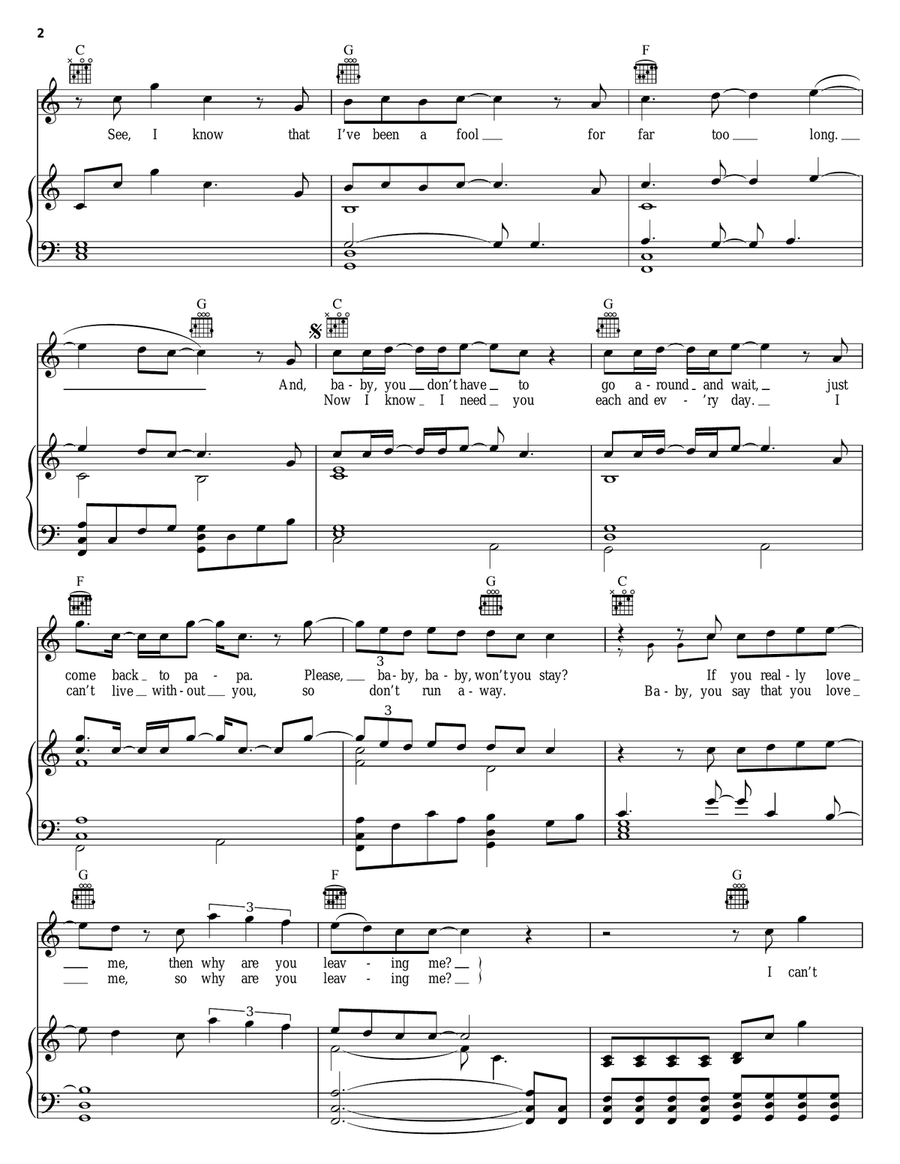 Crazy Crazy Piano, Vocal, Guitar scores gallery preview page 2