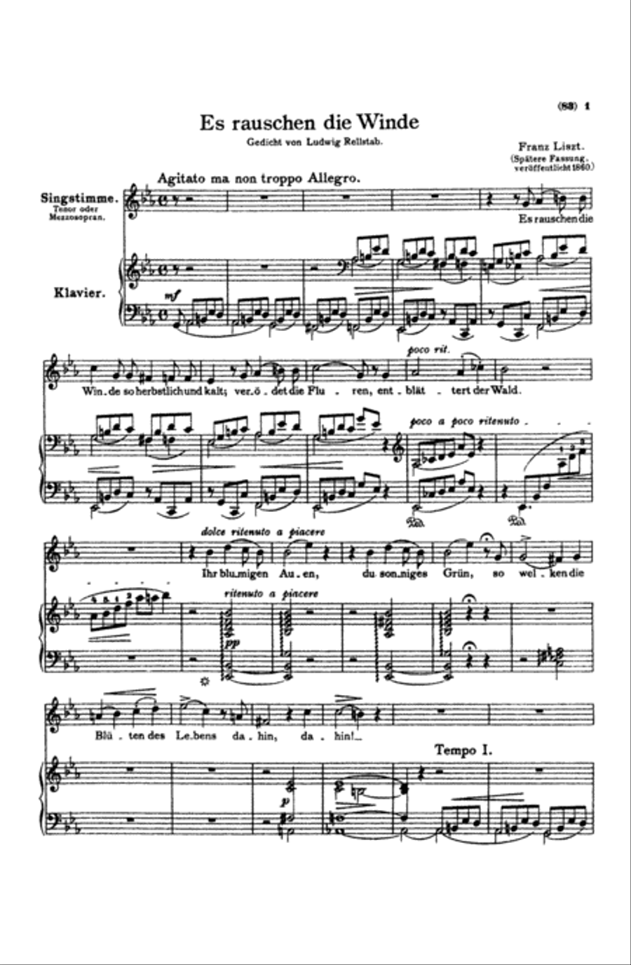 Liszt: Songs, Volume III, Nos. 1-22 (German) Voice scores gallery preview page 1