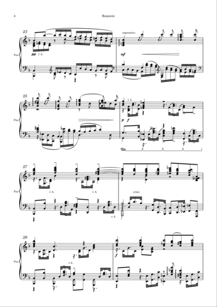 Requiem in D Minor K. 626 - I. Introitus: Requiem aetermam Piano Solo scores gallery preview page 4