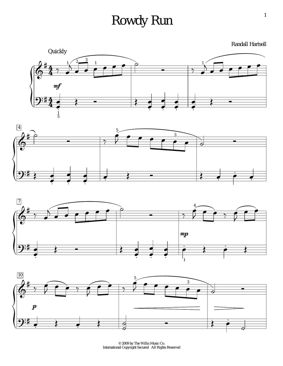 Rowdy Run Rowdy Run Piano Method scores gallery preview page 1