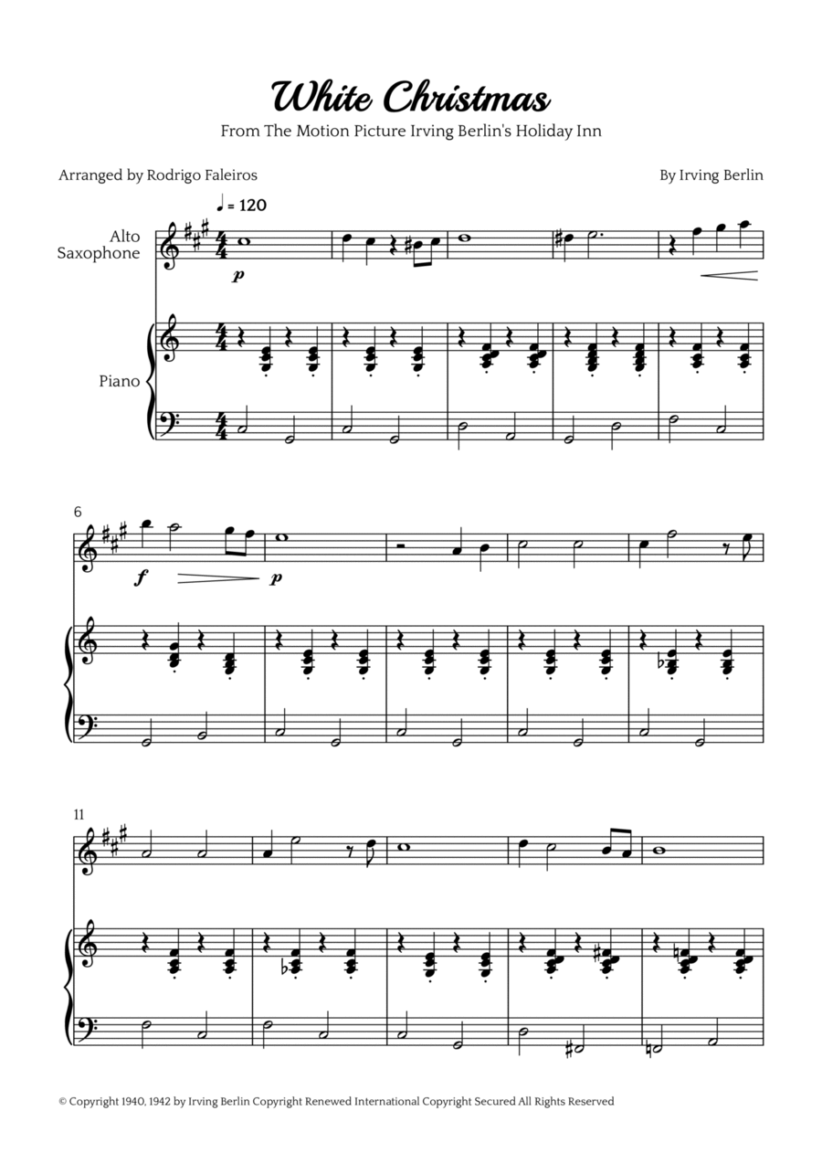 White Christmas Alto Saxophone scores gallery preview page 1