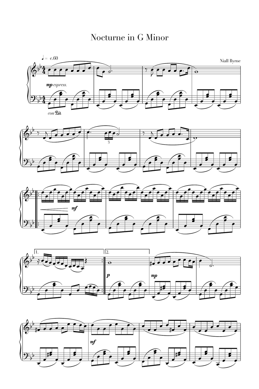Nocturne in G Minor Nocturne in G Minor Piano Solo scores gallery preview page 1