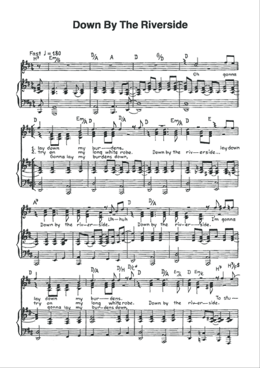 Down by the riverside Down by the riverside Voice scores gallery preview page 3