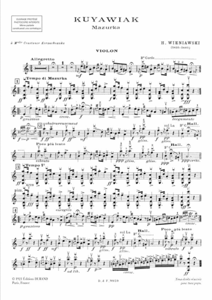 Kuyawiak - Airs Russes - Legende - Op. 2,6,17