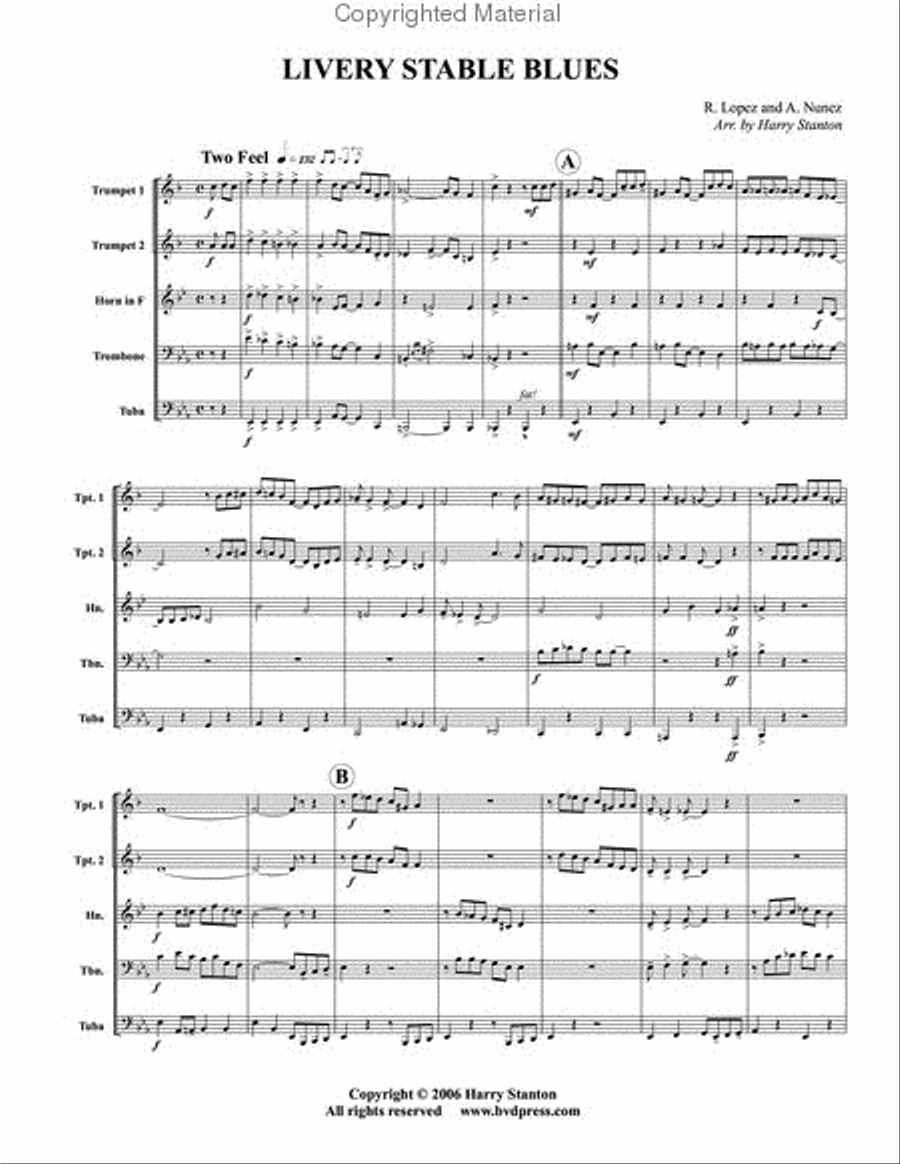 Livery Stable Blues Brass Quintet scores gallery preview page 2