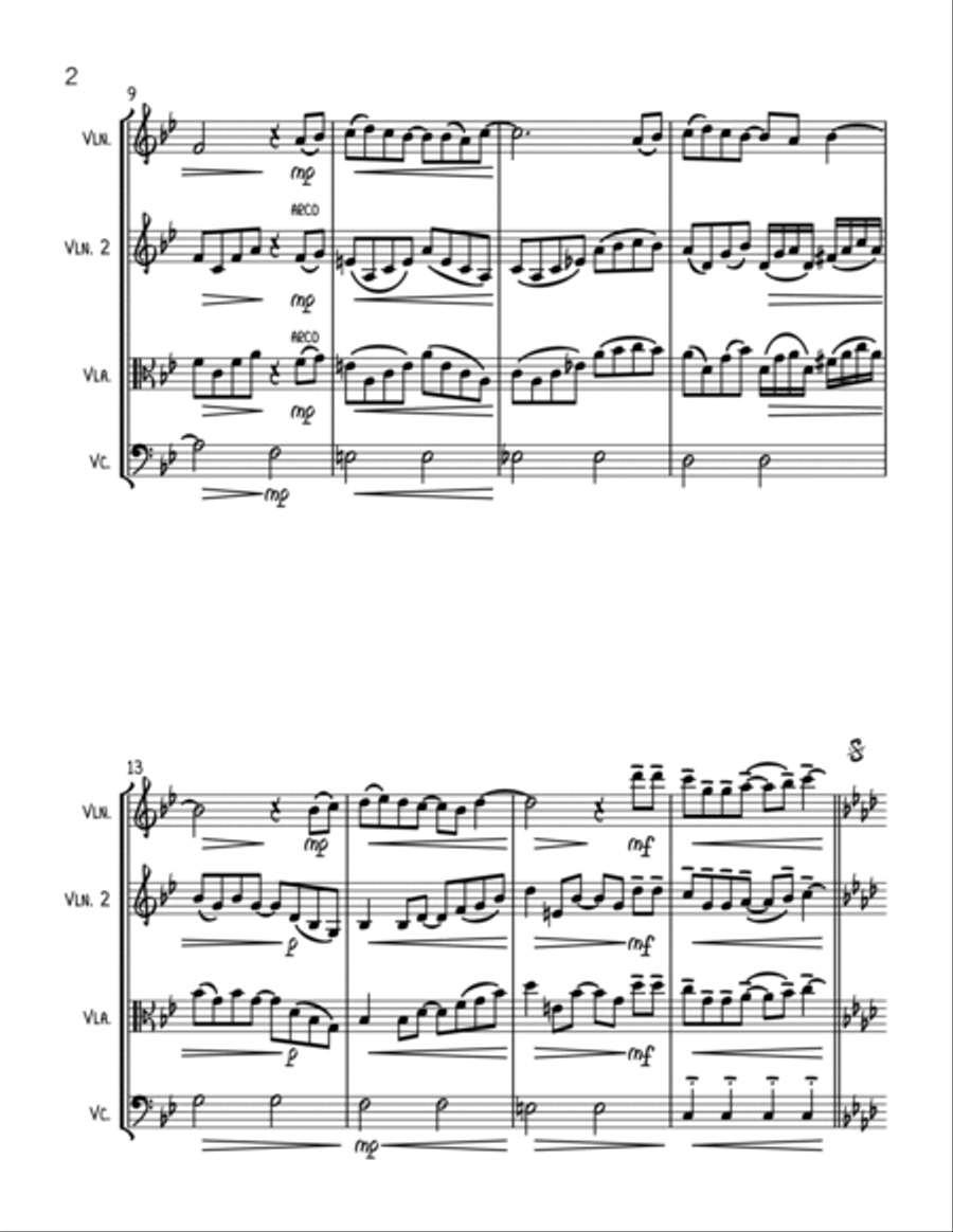 Life On Mars String Trio scores gallery preview page 2