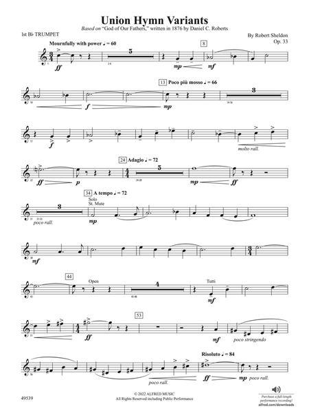 Union Hymn Variants: 1st B-flat Trumpet