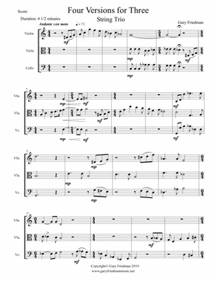 Four Versions for Three (String Trio)