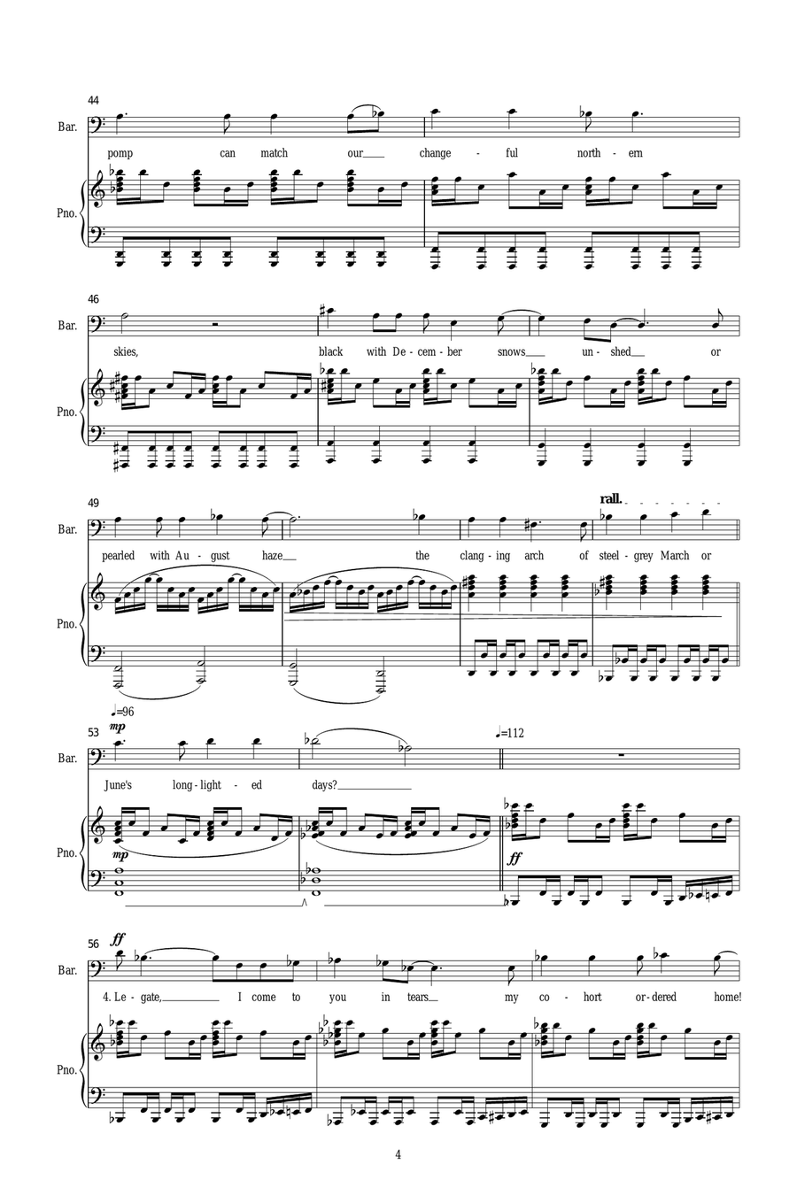 The Roman Centurion's Song (for baritone and piano) Piano, Vocal scores gallery preview page 4