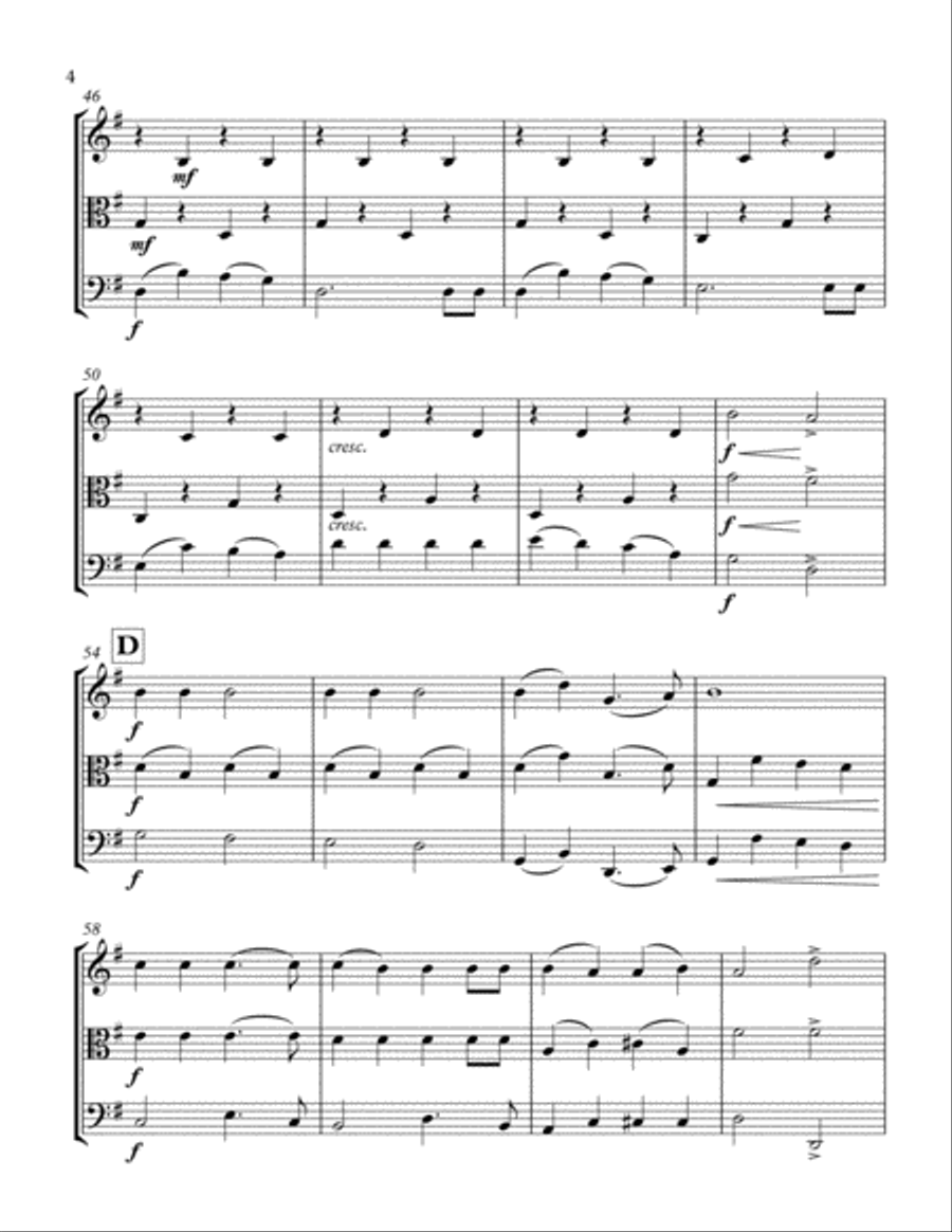 Jingle Bells Violin Viola and Cello Trio String Trio scores gallery preview page 4