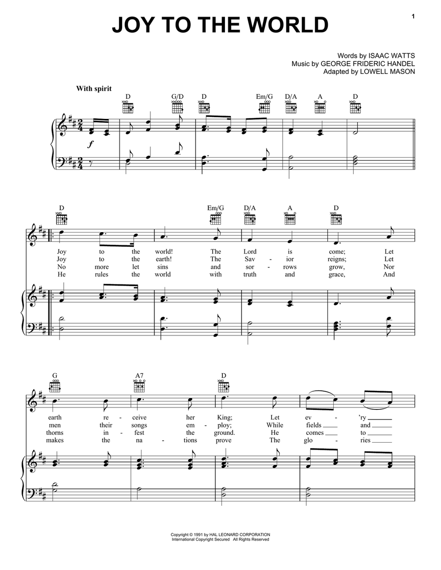 Joy To The World Joy To The World Acoustic Guitar scores gallery preview page 1