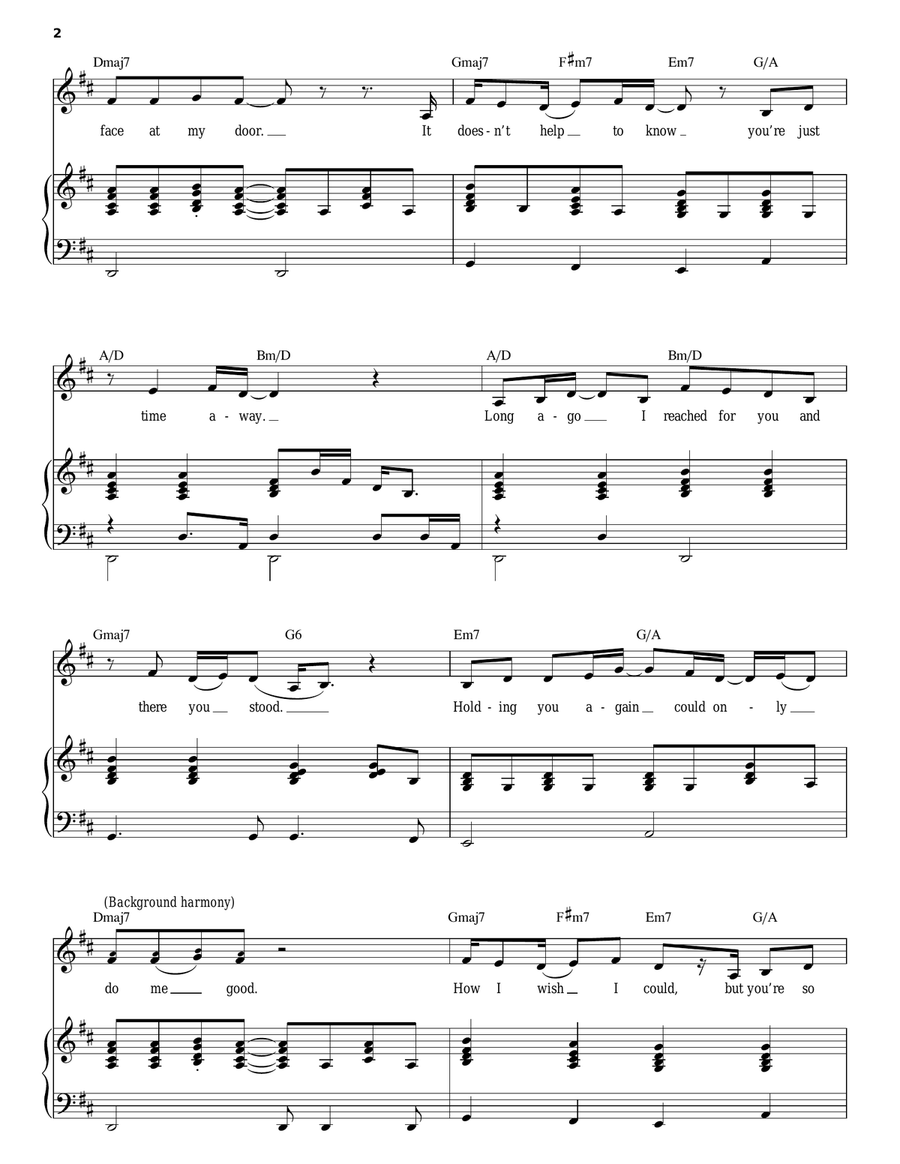 So Far Away Piano, Vocal scores gallery preview page 2