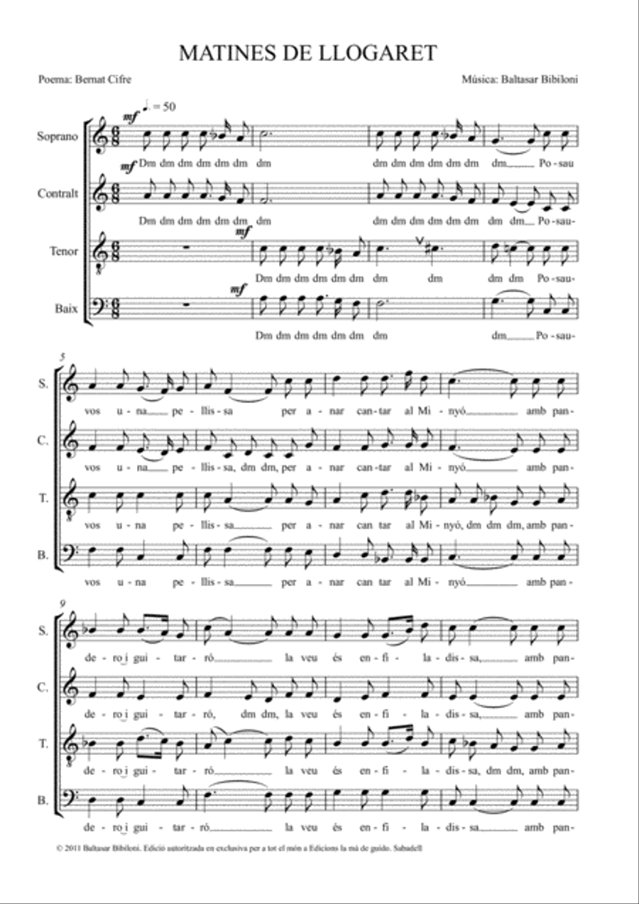 Matines de llogaret / Nit de Nadal, cel florit 4-Part scores gallery preview page 5