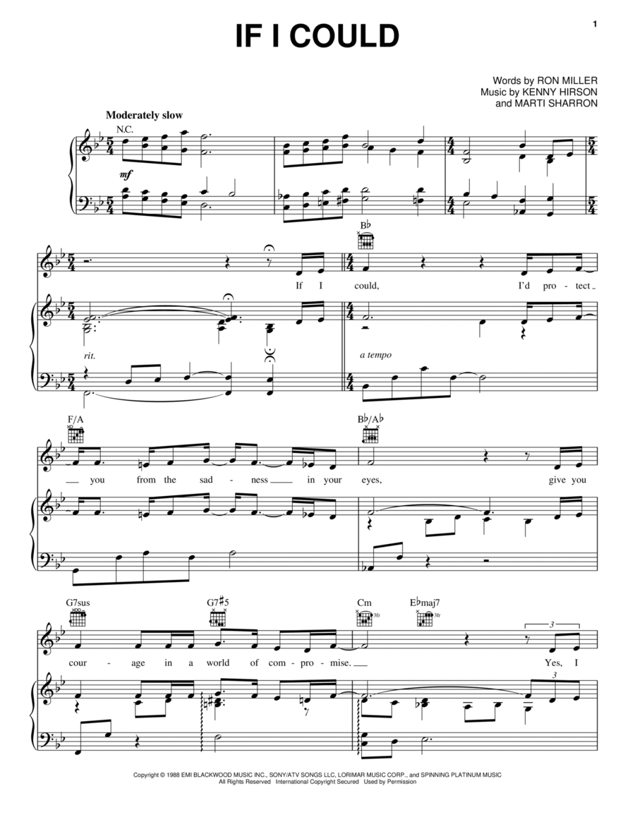 If I Could Piano, Vocal, Guitar scores gallery preview page 1