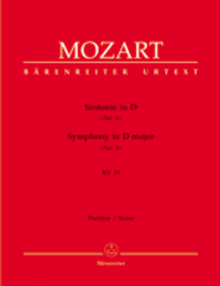 Book cover for Symphony, No. 4 D major, KV 19