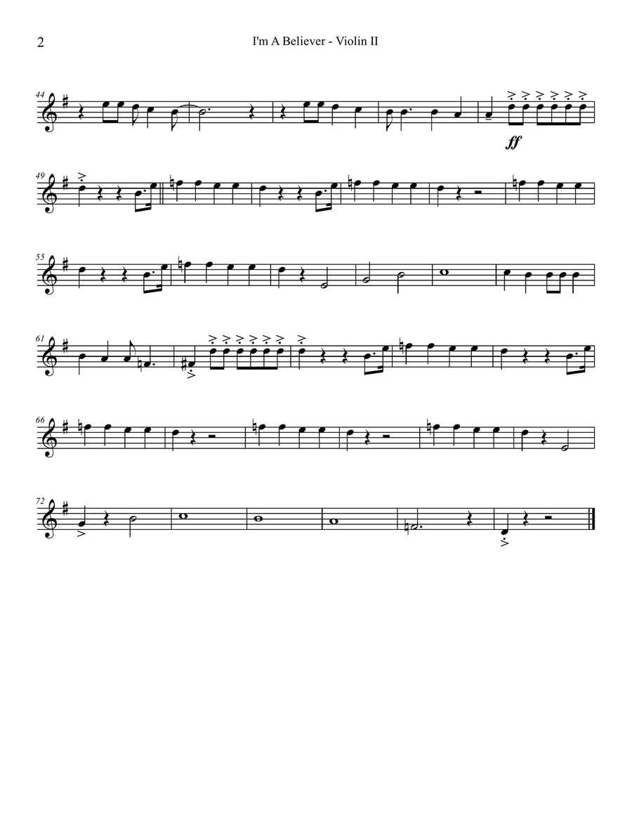 I'm A Believer I'm A Believer String Quartet scores gallery preview page 4