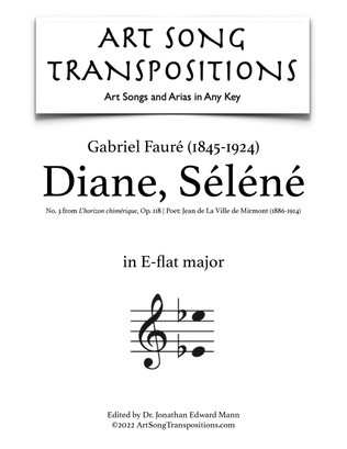 Book cover for FAURÉ: Diane, Séléne, Op. 118 no. 3 (transposed to E-flat major)