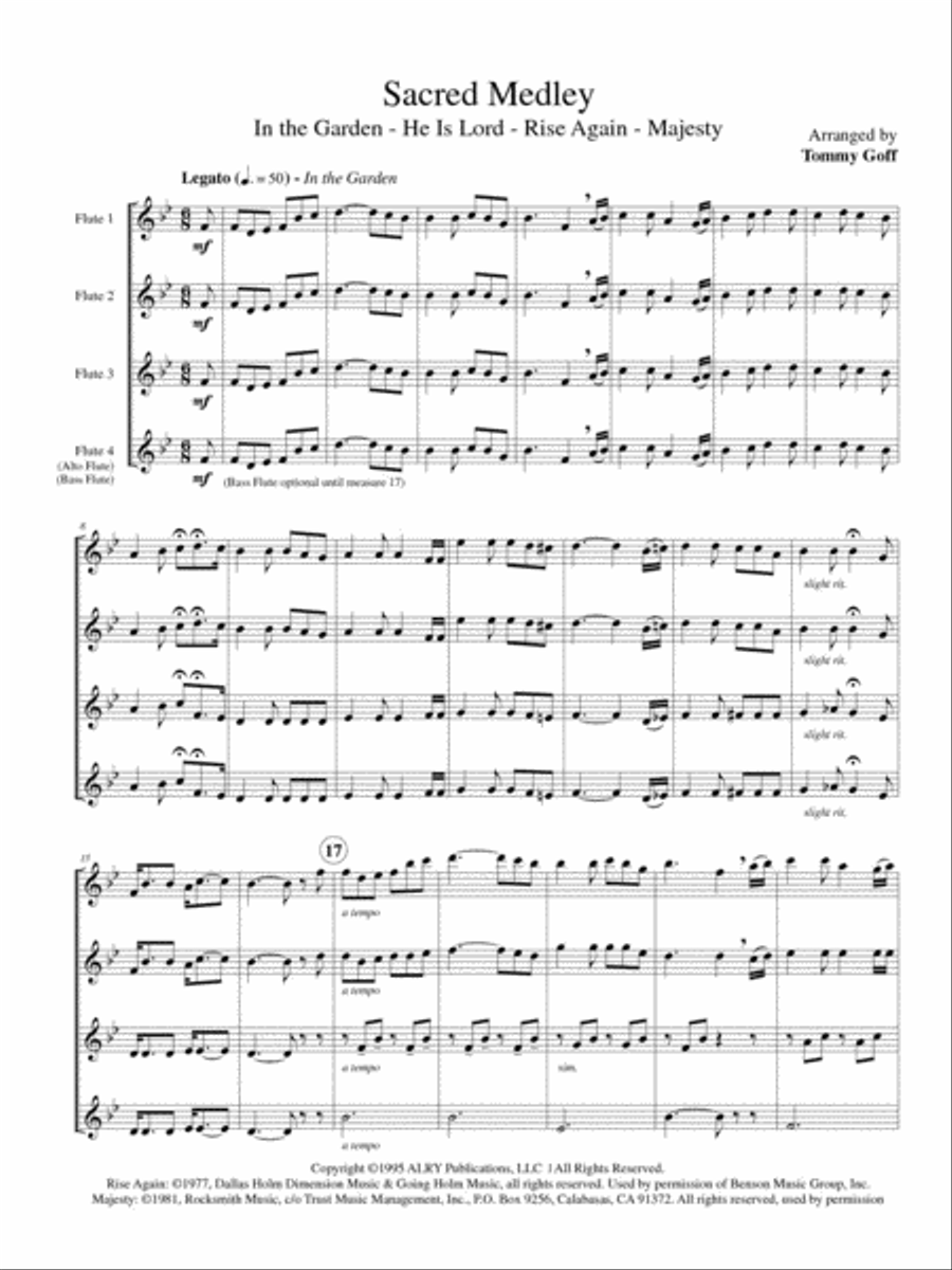 Sacred Medley for Flute Choir Sacred Medley for Flute Choir Flute Choir scores gallery preview page 2