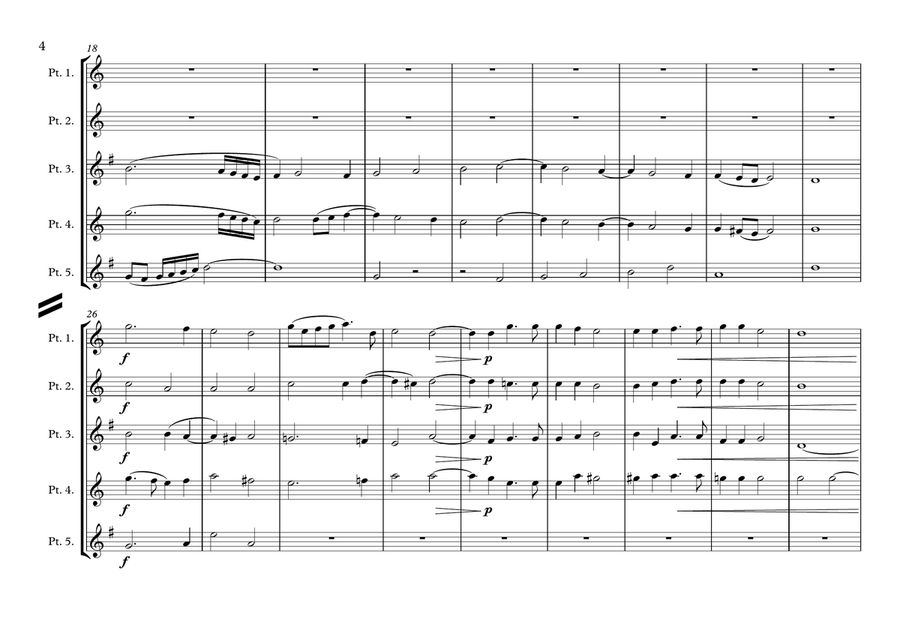 Monteverdi - The Fifth Book of Madrigals (1605) - Complete Woodwind Ensemble scores gallery preview page 4