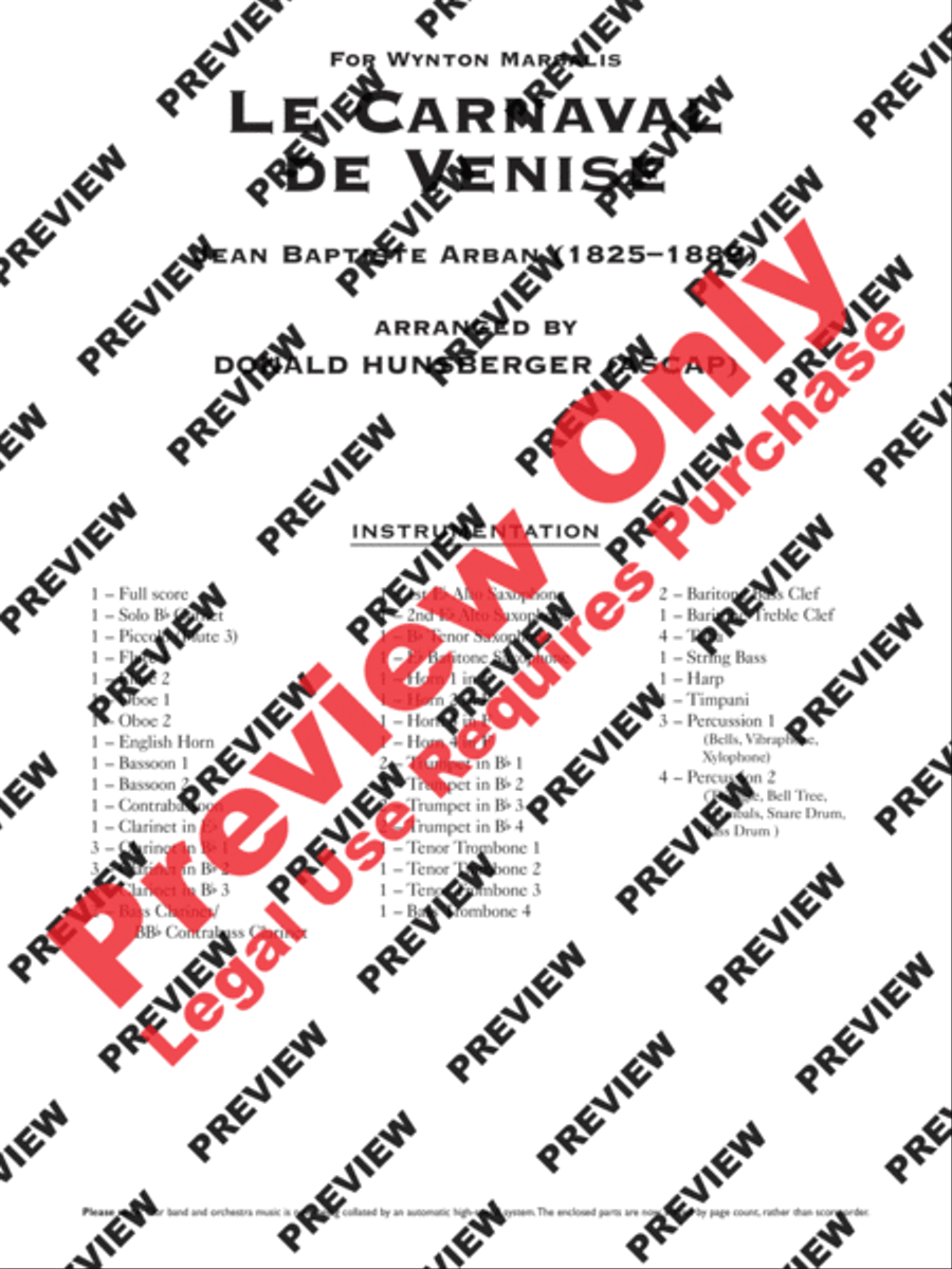Le Carnaval de Venise Concert Band scores gallery preview page 2