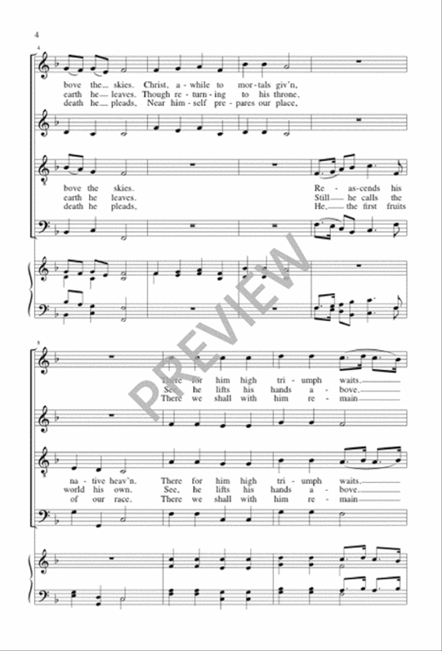 Hail the Day That Sees Him Rise 4-Part scores gallery preview page 4