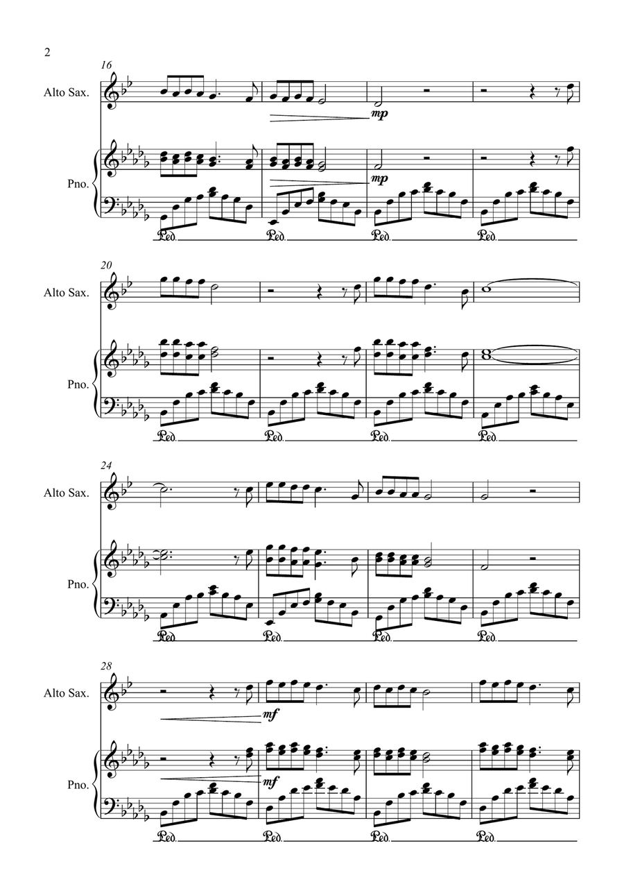 Walking In The Air Alto Saxophone scores gallery preview page 2