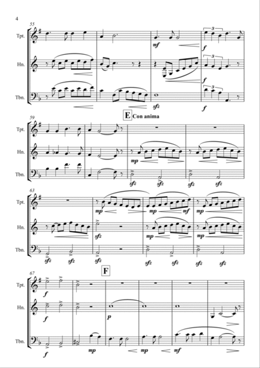 Spiritual, A Medley of Traditional Afro-American Melodies - for Brass Trio Brass Trio scores gallery preview page 4