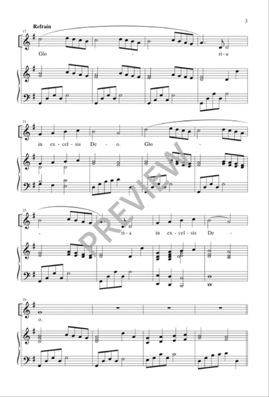 Angels We Have Heard On High Unison Choir scores gallery preview page 3
