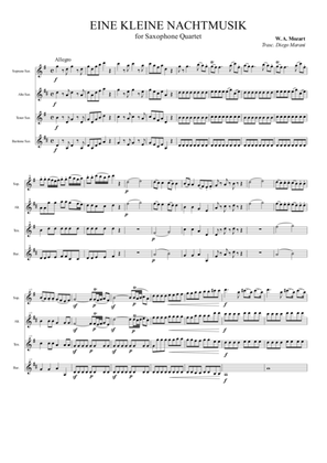 Book cover for Eine Kleine Nachtmusik for Saxophone Quartet (SATB)