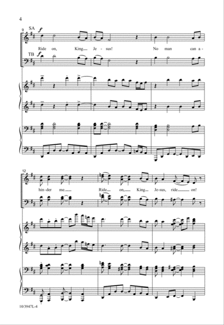 Ride On, King Jesus 4-Part scores gallery preview page 4