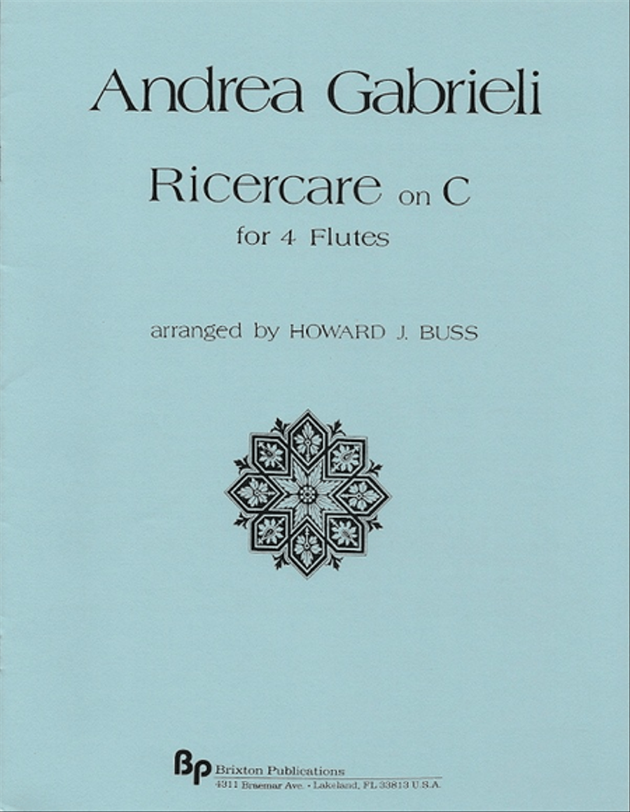 Ricercare on C Ricercare on C Flute Quartet scores gallery preview page 1