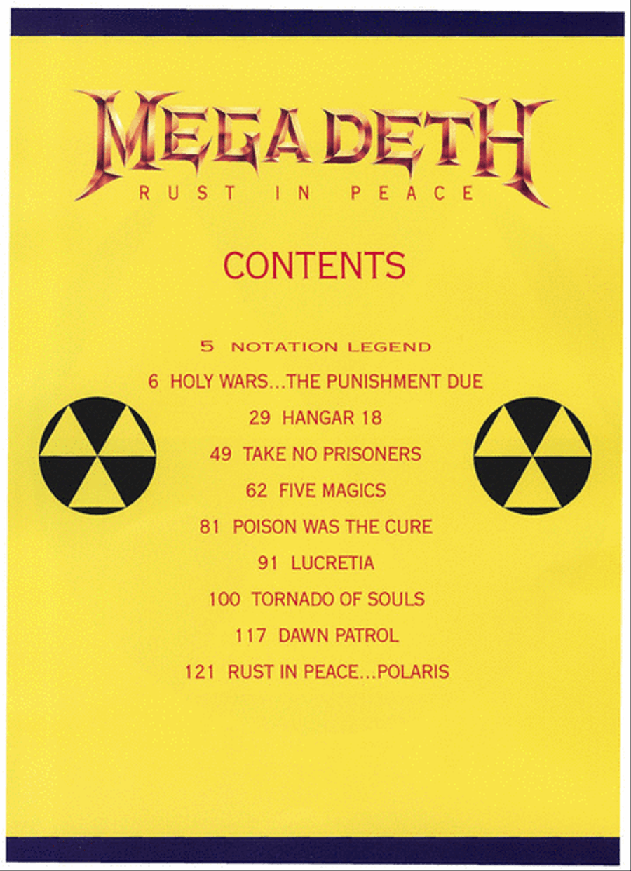Megadeth – Rust in Peace Electric Guitar scores gallery preview page 2