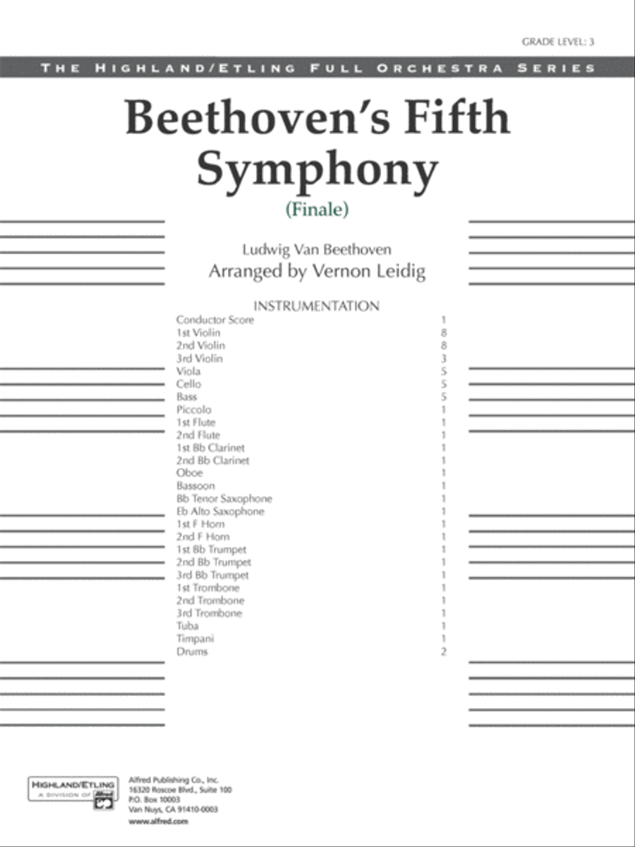 Beethoven's 5th Symphony, Finale: Score Full Orchestra scores gallery preview page 1
