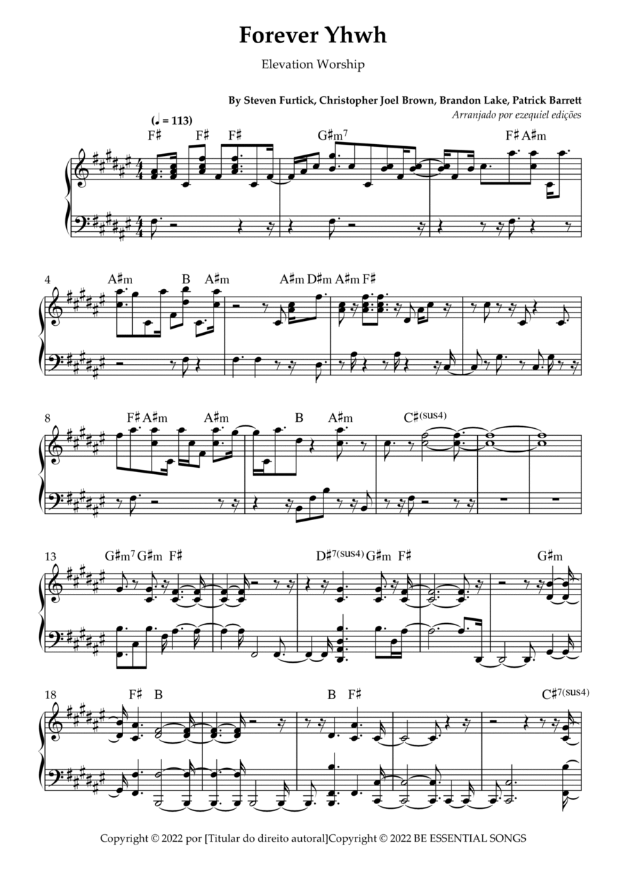 Forever Yhwh Piano Solo scores gallery preview page 1