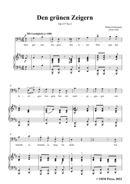 Schumann-Den grunen Zeigern,Op.117 No.3,in b minor image number null