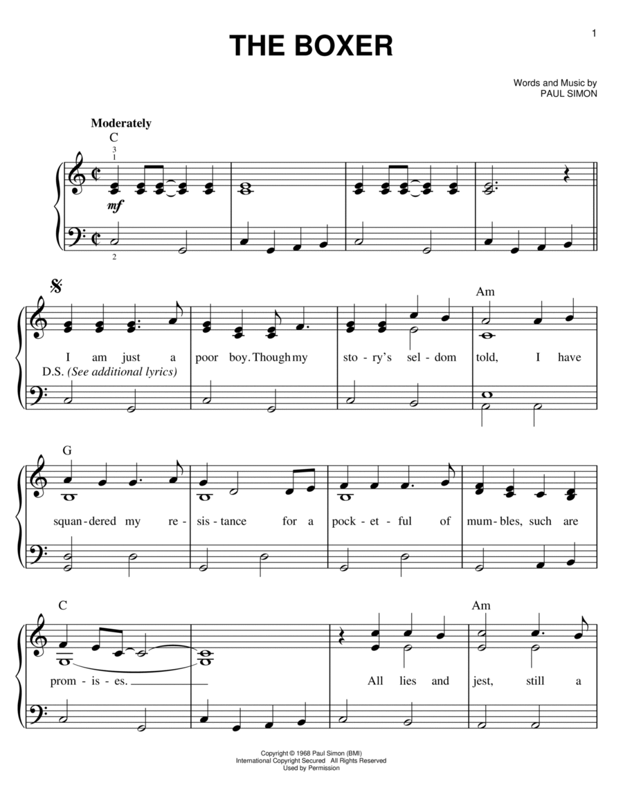The Boxer The Boxer Voice scores gallery preview page 1