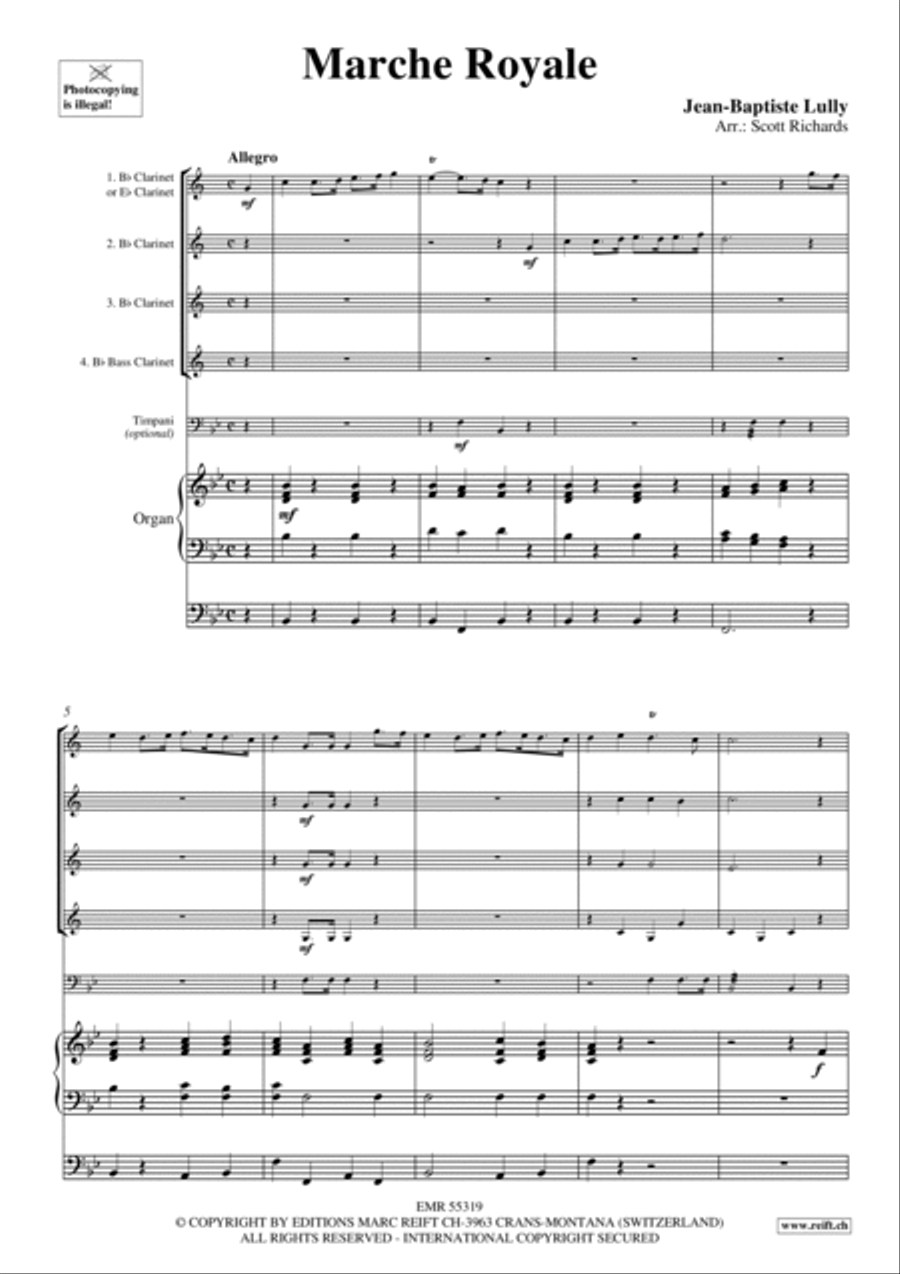 Marche Royale Clarinet Quartet scores gallery preview page 3