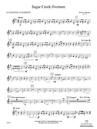 Sugar Creek Overture: E-flat Baritone Saxophone