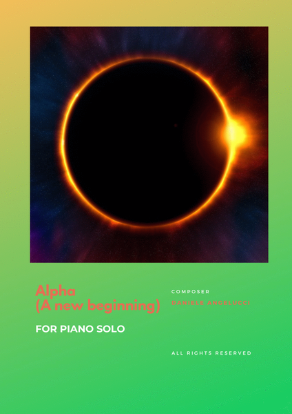 Alpha (A new beginning) for piano solo image number null
