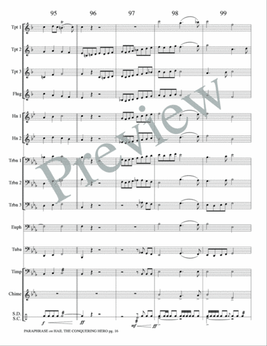 Paraphrase on Hail the Conquering Hero Small Ensemble scores gallery preview page 18