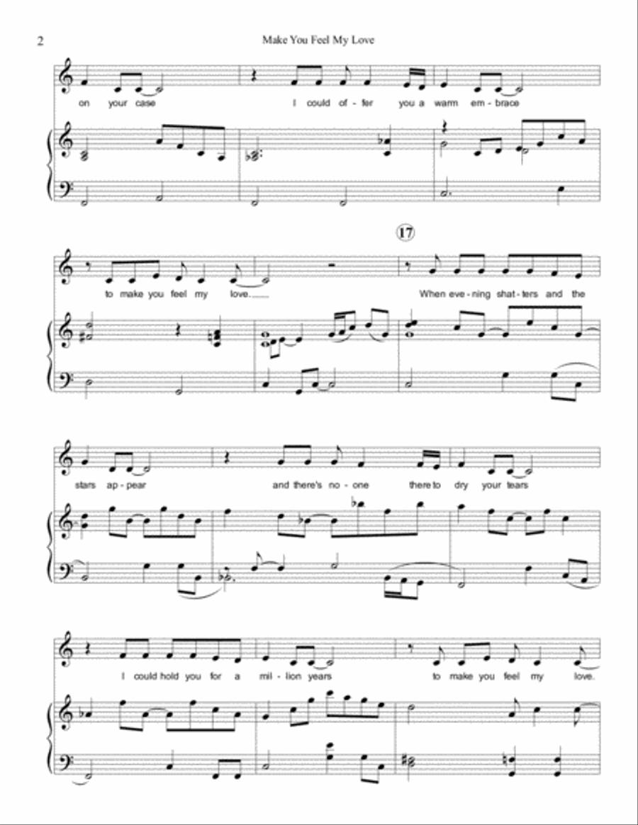 Make You Feel My Love Make You Feel My Love Voice scores gallery preview page 4