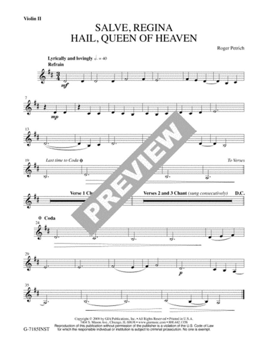 Salve Regina / Hail, Queen of Heaven - Instrument edition