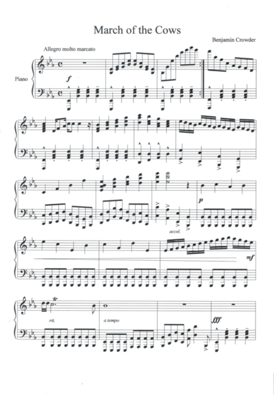 March of the Cows Piano Solo scores gallery preview page 1