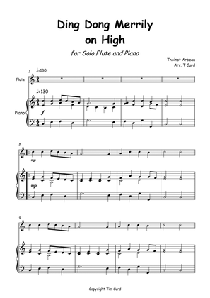 Book cover for Ding Dong Merrily on High for Flute and Piano