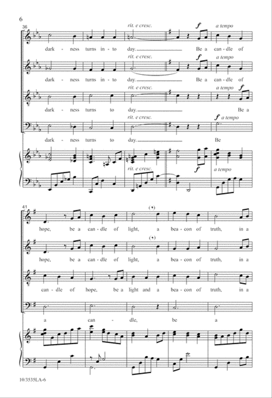 Be A Candle of Hope 4-Part scores gallery preview page 7