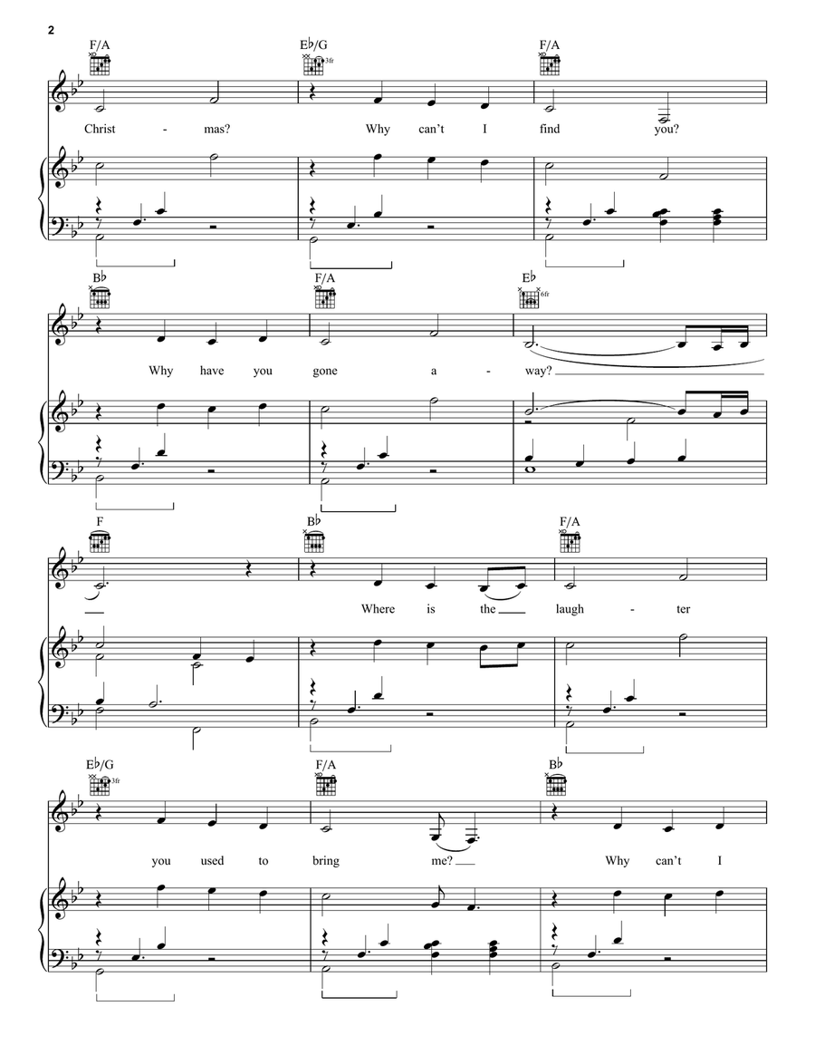 Where Are You Christmas? (from How the Grinch Stole Christmas) A Cappella scores gallery preview page 2
