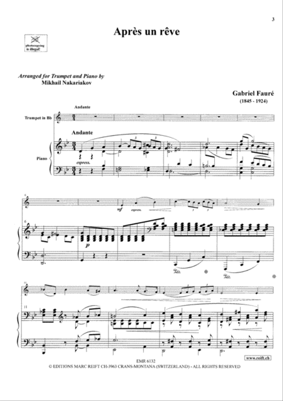 Apres un reve Cornet scores gallery preview page 3
