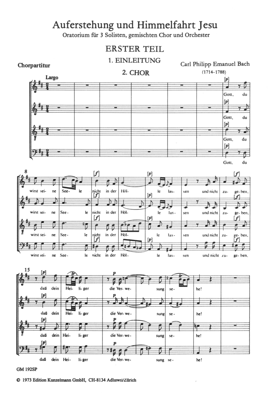 Auferstehung und Himmelfahrt Jesu (Resurrection and ascension of Jesus) Mixed Choir scores gallery preview page 1