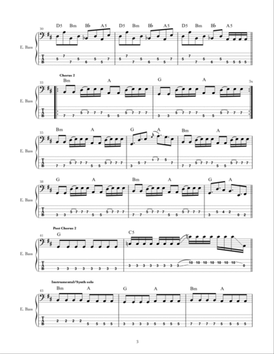 Just A Girl Bass Guitar scores gallery preview page 3